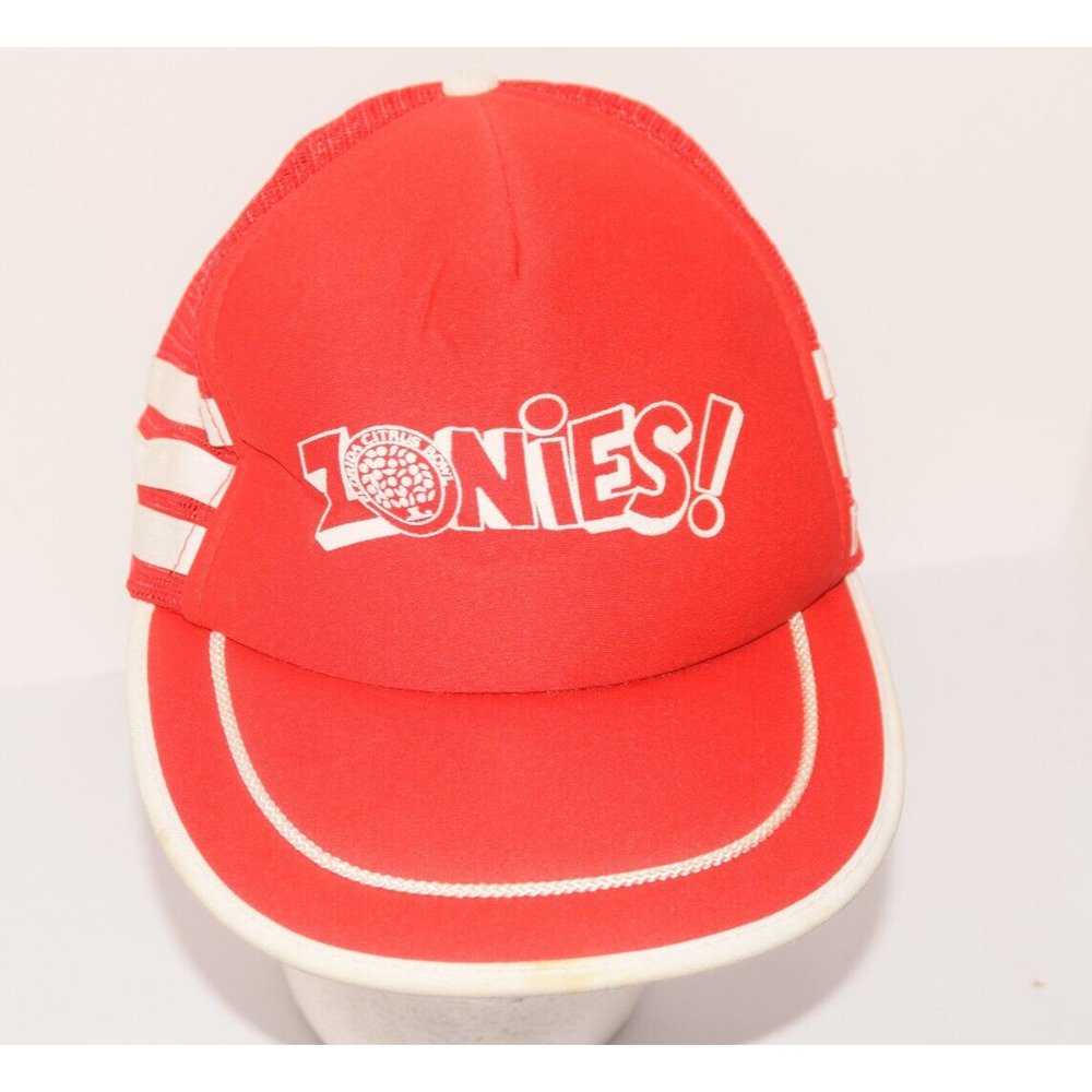 Vtg 80's ZONIES 3 Stripe Citrus Bowl College Football Snapback Hat Cap Trucker